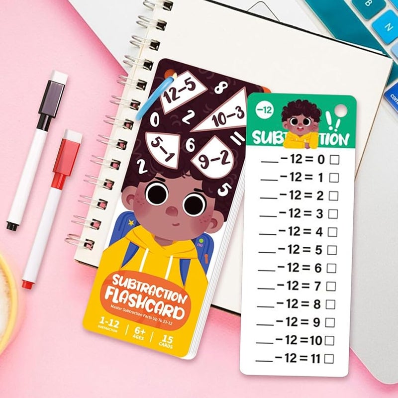 Type B Math Flash Cards Writing Wipe Activity Educational Learning Set for Kids - Image 5